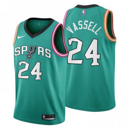Nike San Antonio Spurs #24 Devin Vassell Men's 2022-23 City Edition NBA Jersey - Cherry Blossom Teal