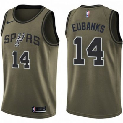 Nike San Antonio Spurs #14 Drew Eubanks Green Youth NBA Swingman Salute to Service Jersey
