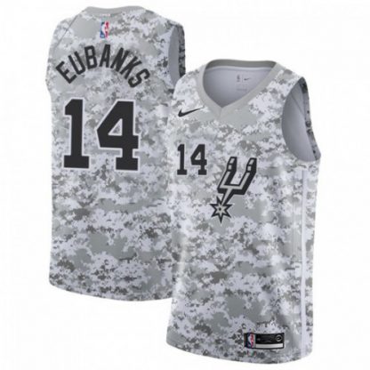 Nike San Antonio Spurs #14 Drew Eubanks White Camo Women's NBA Swingman Earned Edition Jersey