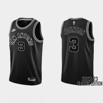 San Antonio San Antonio Spurs #3 Keldon Johnson Black Men's Nike NBA 2022-23 Classic Edition Jersey