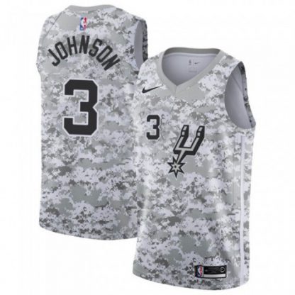 Nike San Antonio Spurs #3 Keldon Johnson White Camo Women's NBA Swingman Earned Edition Jersey