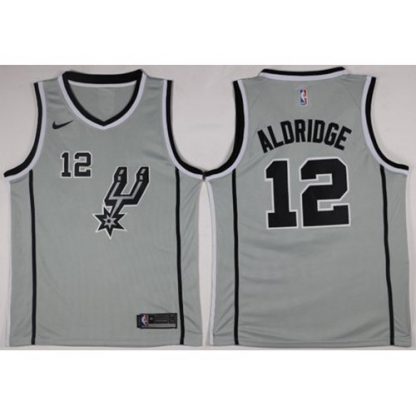 Nike San Antonio Spurs #12 LaMarcus Aldridge Silver Statement Edition NBA Swingman Jersey