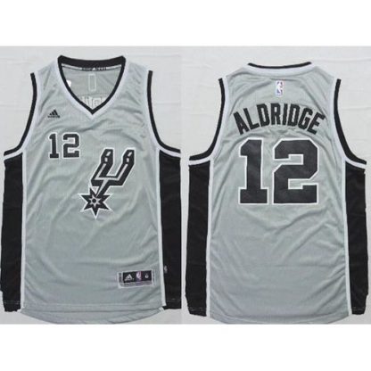 San Antonio Spurs #12 LaMarcus Aldridge Grey Alternate Stitched NBA Jersey