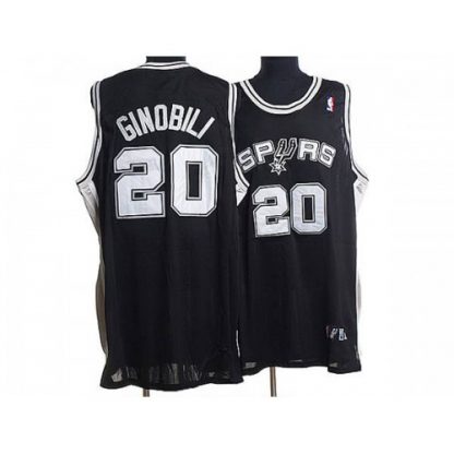 San Antonio Spurs #20 Manu Ginobili Stitched Black NBA Jersey