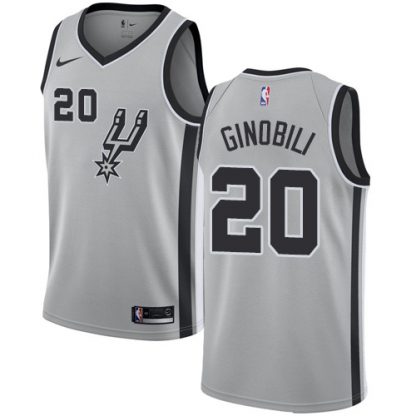 Nike San Antonio Spurs #20 Manu Ginobili Silver Women's NBA Swingman Statement Edition Jersey