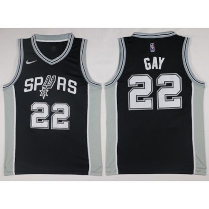 Nike San Antonio Spurs #22 Rudy Gay Black NBA Swingman Icon Edition Jersey