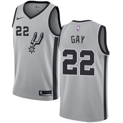Nike San Antonio Spurs #22 Rudy Gay Silver NBA Swingman Statement Edition Jersey