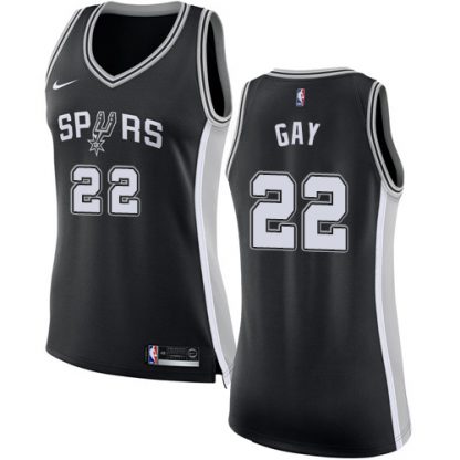 Nike San Antonio Spurs #22 Rudy Gay Black Women's NBA Swingman Icon Edition Jersey