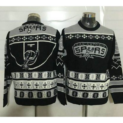 San Antonio San Antonio Spurs Black Men's NBA Ugly Sweater