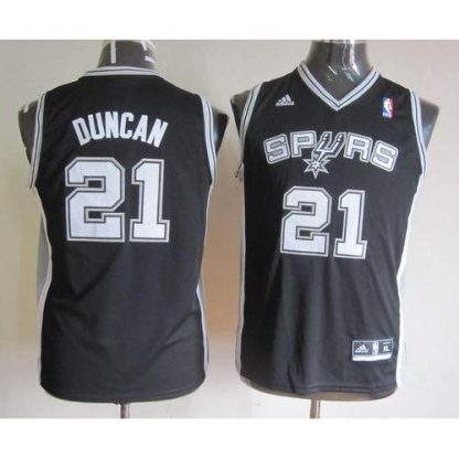 San Antonio Spurs #21 Tim Duncan Black Youth Stitched NBA Jersey