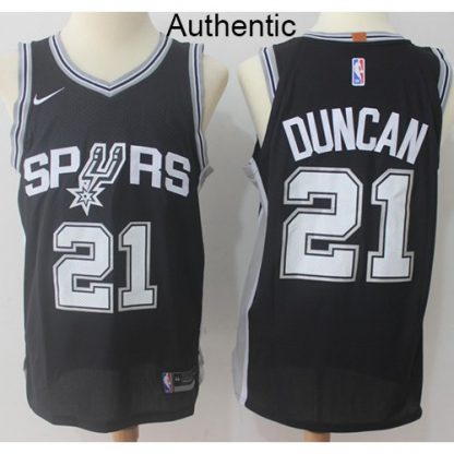 Nike San Antonio Spurs #21 Tim Duncan Black NBA Authentic Icon Edition Jersey