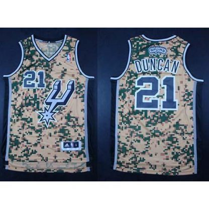 San Antonio Spurs #21 Tim Duncan Camo Stitched NBA Jersey