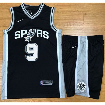 Nike San Antonio Spurs #9 Tony Parker Black A Set NBA Swingman Icon Edition Jersey