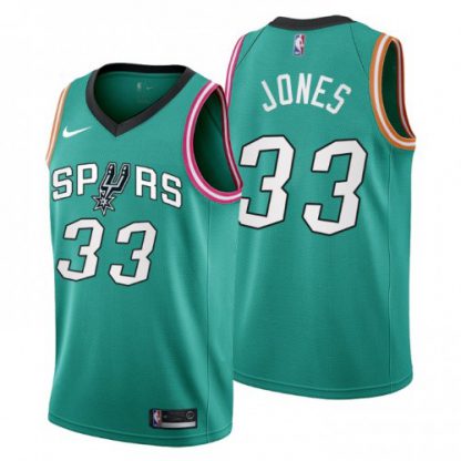Nike San Antonio Spurs #33 Tre Jones Men's 2022-23 City Edition NBA Jersey - Cherry Blossom Teal