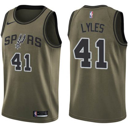 Nike San Antonio Spurs #41 Trey Lyles Green NBA Swingman Salute to Service Jersey