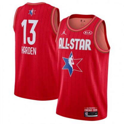 Men's James Harden Jordan Brand Red 2020 NBA All-Star Game Swingman Finished Jersey