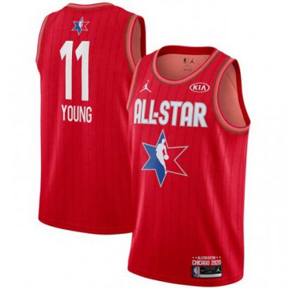 Men's Trae Young Jordan Brand Red 2020 NBA All-Star Game Swingman Finished Jersey