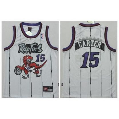 Toronto Raptors #15 Vince Carter White Throwback Youth Stitched NBA Jersey