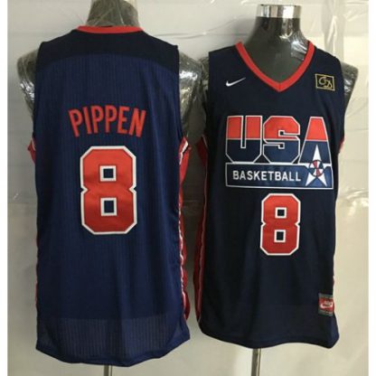 Team USA #8 Scottie Pippen Dark Blue 2012 USA Basketball Retro Stitched NBA Jersey