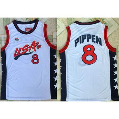 Nike Team USA #8 Scottie Pippen White 1996 Dream Team Stitched NBA Jersey
