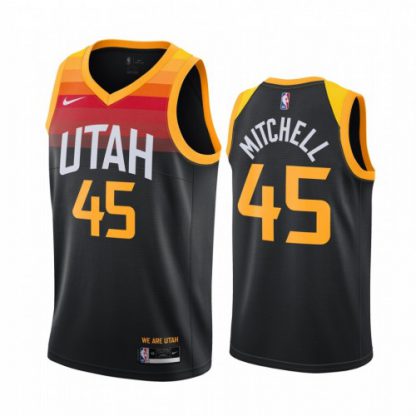 Nike Utah Jazz #45 Donovan Mitchell Black NBA Swingman 2020-21 City Edition Jersey