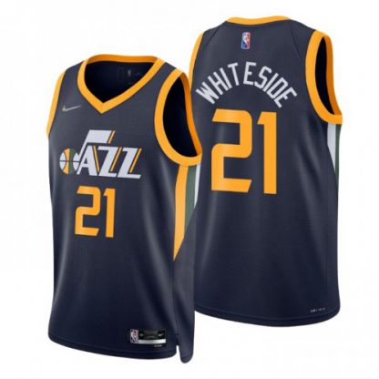 Nike Utah Jazz #21 Hassan Whiteside Navy Men's 2021-22 NBA 75th Anniversary Diamond Swingman Jersey - Icon Edition