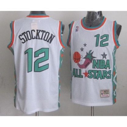 Mitchell And Ness Utah Jazz #12 John Stockton White 1996 All-Star Stitched NBA Jersey