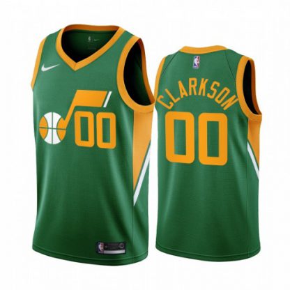 Utah Utah Jazz #00 Jordan Clarkson Green NBA Swingman 2020-21 Earned Edition Jersey