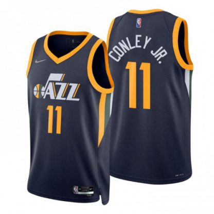 Nike Utah Jazz #11 Mike Conley Jr. Navy Men's 2021-22 NBA 75th Anniversary Diamond Swingman Jersey - Icon Edition
