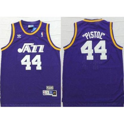 Utah Jazz #44 Pete Maravich Purple Pistol Soul Swingman Stitched NBA Jersey