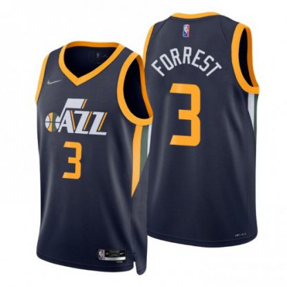 Nike Utah Jazz #3 Trent Forrest Navy Men's 2021-22 NBA 75th Anniversary Diamond Swingman Jersey - Icon Edition
