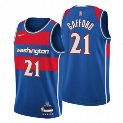 Washington Washington Wizards #21 Daniel Gafford Men's Nike Blue 2021/22 Swingman NBA Jersey - City Edition