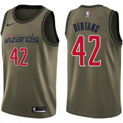 Nike Washington Wizards #42 Davis Bertans Green Salute to Service Youth NBA Swingman Jersey