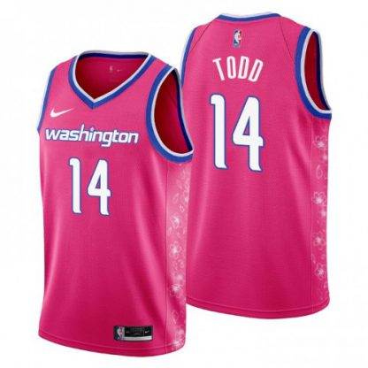 Nike Washington Wizards #14 Isaiah Todd Men's 2022-23 City Edition NBA Jersey - Cherry Blossom Pink