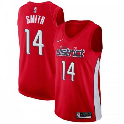 Nike Washington Wizards #14 Ish Smith Red NBA Swingman Earned Edition Jersey