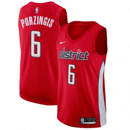 Nike Washington Wizards #6 Kristaps Porzingis Red NBA Swingman Earned Edition Jersey