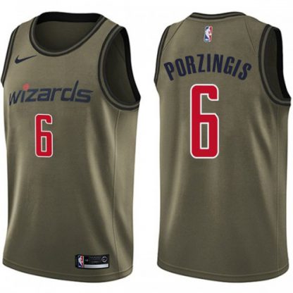 Nike Washington Wizards #6 Kristaps Porzingis Green Women's Salute to Service NBA Swingman Jersey