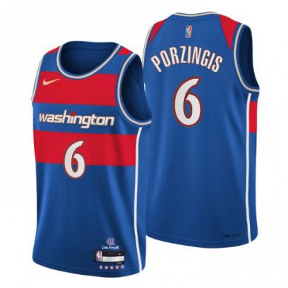Washington Washington Wizards #6 Kristaps Porzingis Women's Nike Blue 2021/22 Swingman NBA Jersey - City Edition