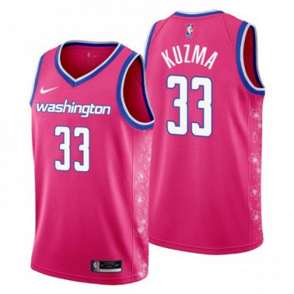 Nike Washington Wizards #33 Kyle Kuzma Men's 2022-23 City Edition NBA Jersey - Cherry Blossom Pink