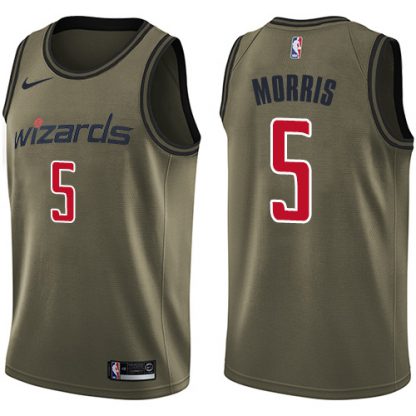 Nike Washington Wizards #5 Markieff Morris Green Salute to Service Youth NBA Swingman Jersey
