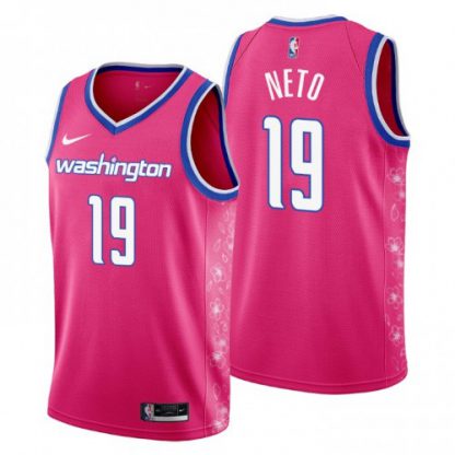 Nike Washington Wizards #19 Raul Neto Men's 2022-23 City Edition NBA Jersey - Cherry Blossom Pink