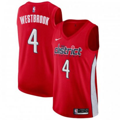 Nike Washington Wizards #4 Russell Westbrook Red NBA Swingman Earned Edition Jersey