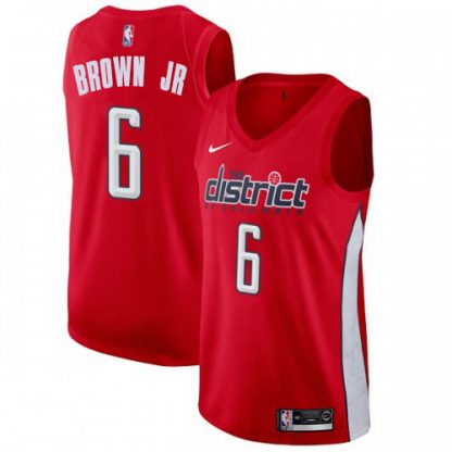 Nike Washington Wizards #6 Troy Brown Jr Red NBA Swingman Earned Edition Jersey
