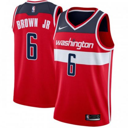 Nike Washington Wizards #6 Troy Brown Jr Red NBA Swingman Icon Edition Jersey