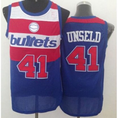 Washington Wizards #41 Wes Unseld Blue Bullets Throwback Stitched NBA Jersey