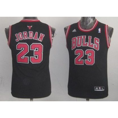 Chicago Bulls #23 Michael Jordan Black & Red No. Stitched Youth NBA Jersey