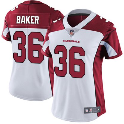 Nike Arizona Cardinals #36 Budda Baker White Women's Stitched NFL Vapor Untouchable Limited Jersey