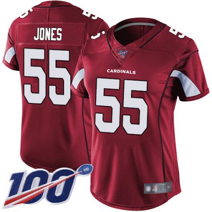 Nike Arizona Cardinals #55 Chandler Jones Red Team Color Women's Stitched NFL 100th Season Vapor Limited Jersey