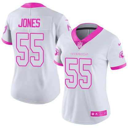 Nike Arizona Cardinals #55 Chandler Jones White/Pink Women's Stitched NFL Limited Rush Fashion Jersey