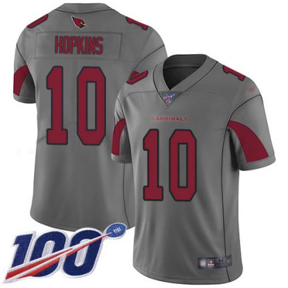 Nike Arizona Cardinals #10 DeAndre Hopkins Silver Men's Stitched NFL Limited Inverted Legend 100th Season Jersey